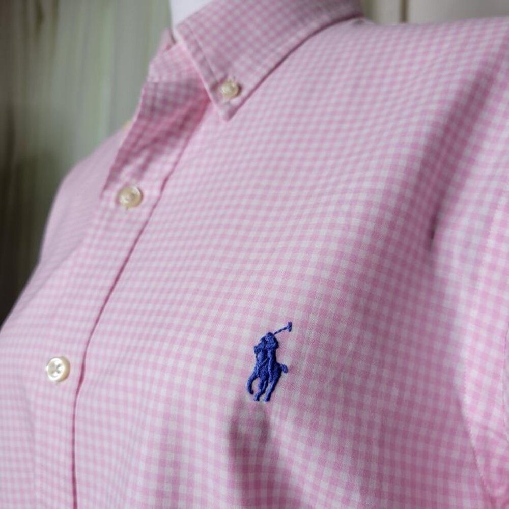 Ralph Lauren Mens Slim Fit Button Down Shirt Pink - Picture 3 of 11